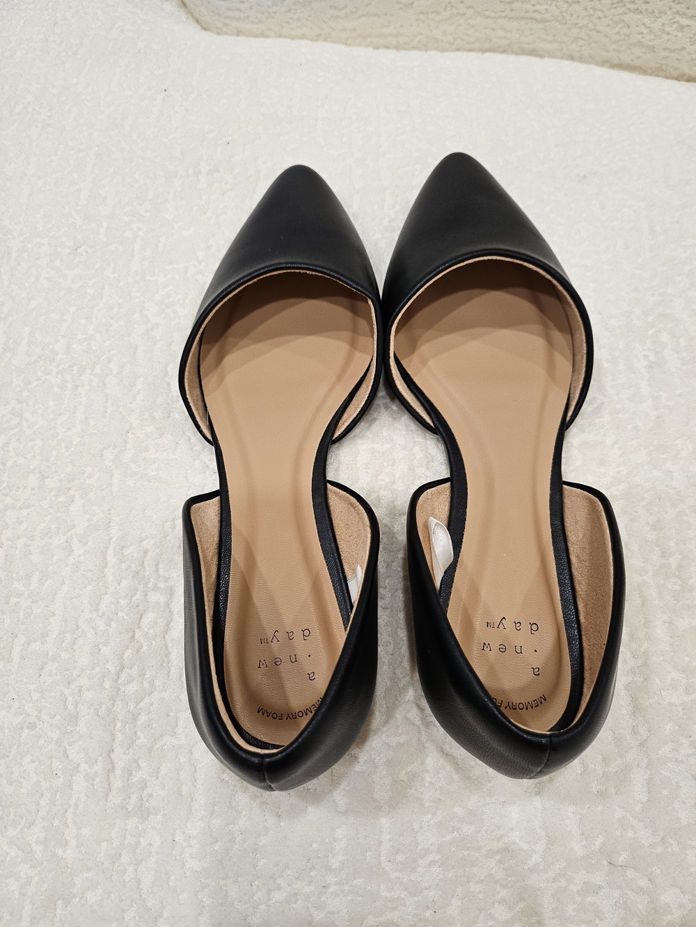 a new day Black Pointed D'Orsay Flats